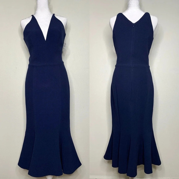 DRESS THE POPULATION Dress Women's Size Medium Midnight Blue Navy - Picture 2 of 14